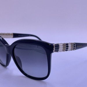BULGARI Sunglasses BV8155 501/8G Black/Gold; Gray Gradient AUTHENTIC ITALY